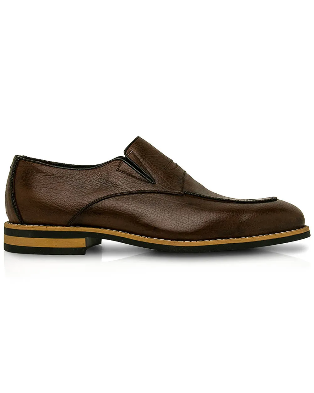 Chocolate Monaco Leather Penny Loafer