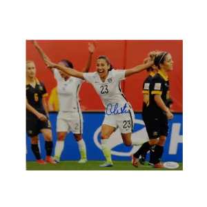 Christen Press Autographed 8 x 10 Celebration (Side View) (JSA) Soccer