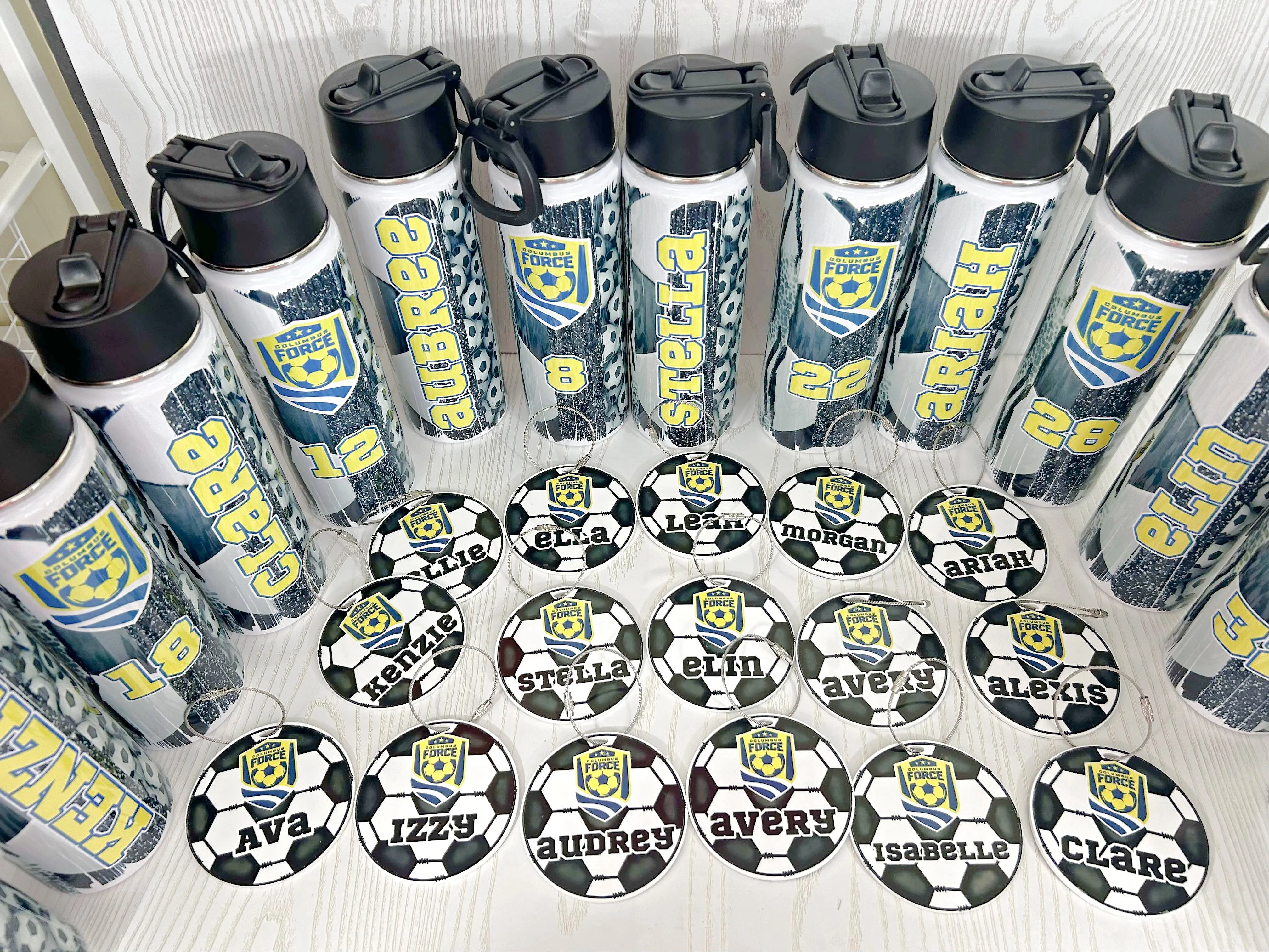 Columbus Force 22 oz Soccer Water Bottle Personalized with Name - Custom Sports Bottle