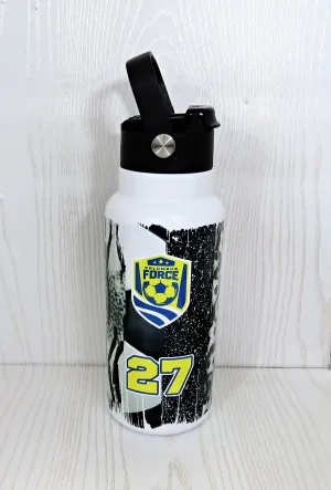 Columbus Force 32 oz Soccer Water Bottle Personalized with Name - Custom Sports Bottle