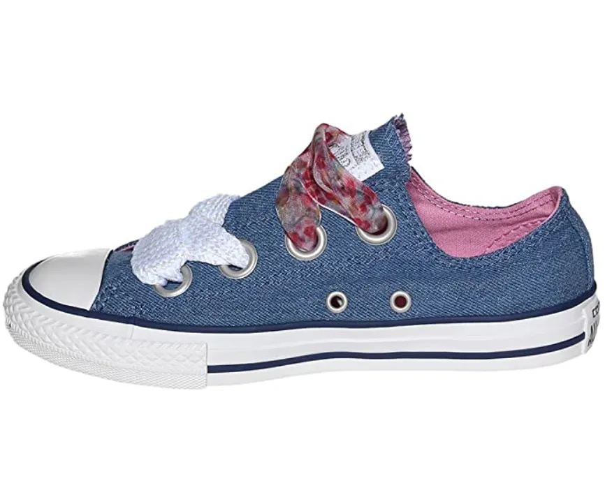 Converse scarpa sneakers in tela bassa CTAS Big Eyelet OX 660973C blu chiaro