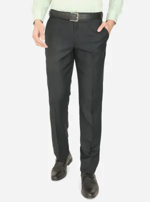 Dark Olive Solid Classic Fit Formal Trouser | JadeBlue