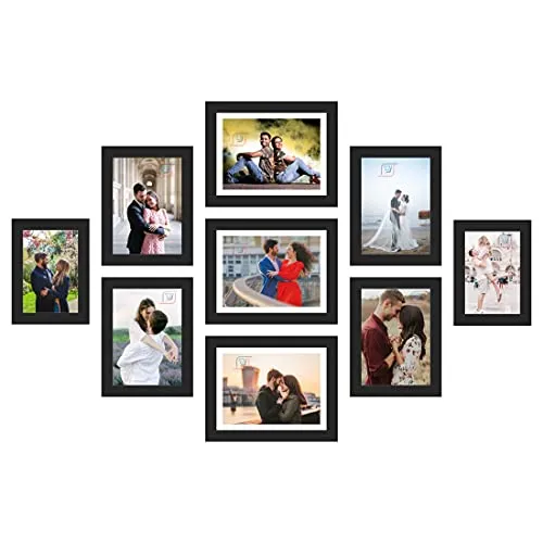 DJ ARTS Wood MDF Photo Frame With Glass (Black Colour)