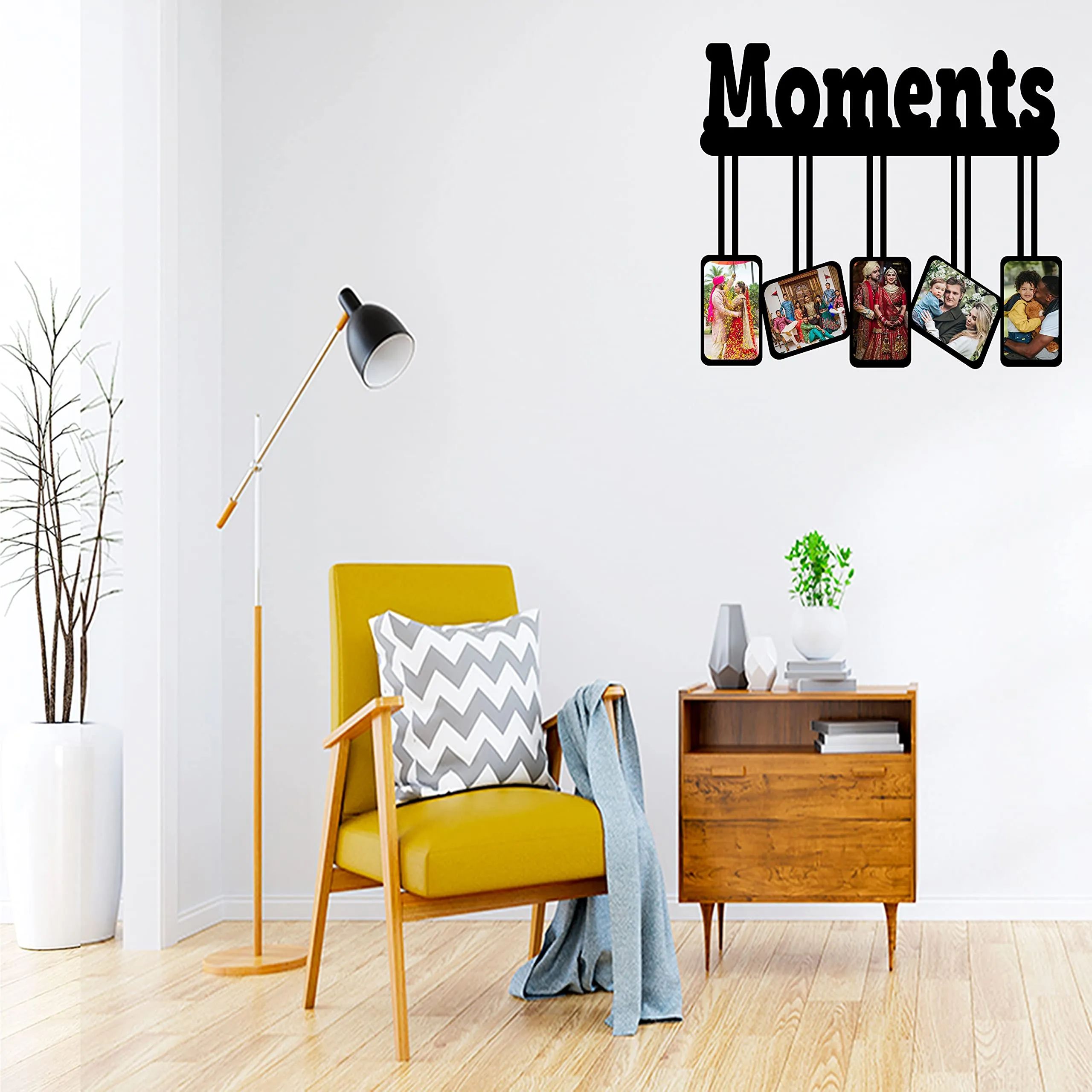 DREAMVIO Mdf Wood Moments Personalized 5 Photo Frame - 18X24 Inch (Black, Dv_Wooden08)