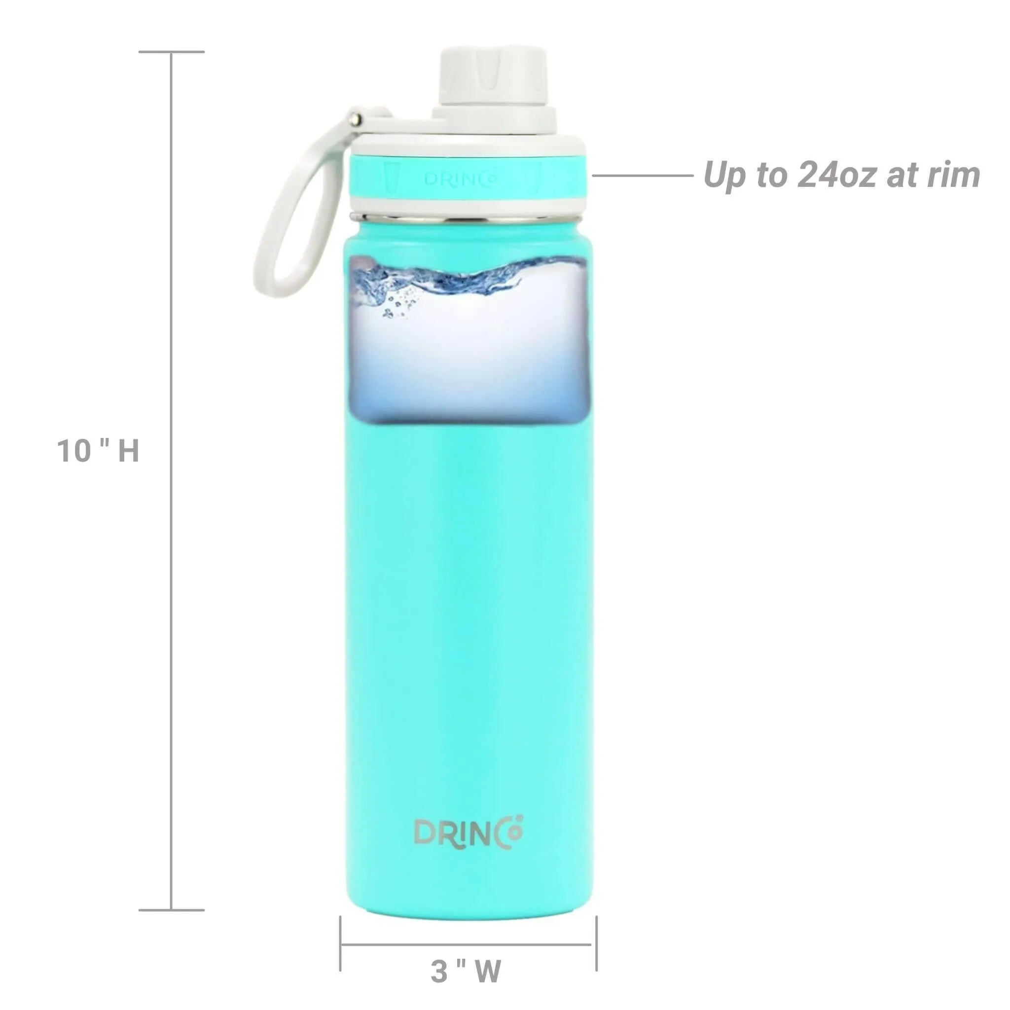 DRINCO® 22oz Stainless Steel Sport Water Bottle - Teal