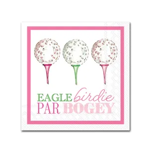 Eagle, Birdie, Par Golf Paper Beverage Napkins