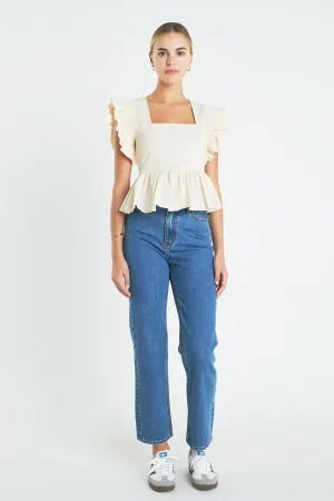 English Factory - Square Neckline Ruffled Top