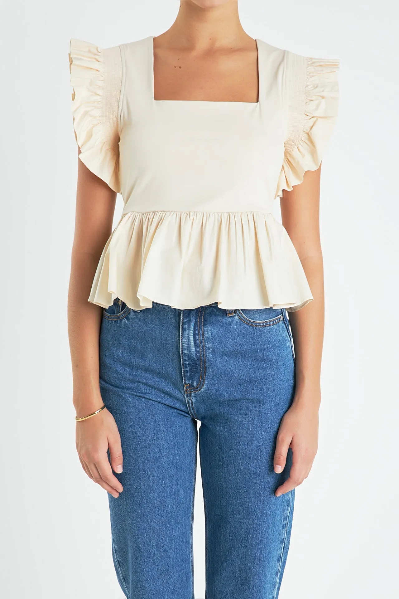 English Factory - Square Neckline Ruffled Top