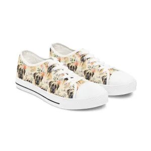 English Mastiff Flower Women's Low Top Sneakers