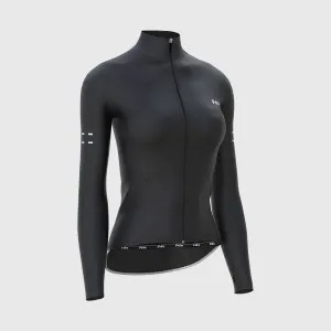 Fdx Arch Women's & Girl's Black Thermal Roubaix Long Sleeve Cycling Jersey