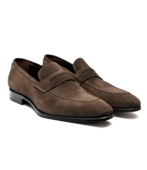 FILANGIERI - COFFEE BROWN SUEDE PENNY LOAFERS