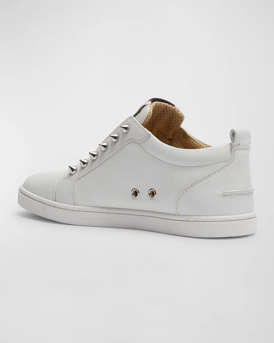 Fique A Vontade Christian Louboutin Leather Low Top Sneakers with Red Sole