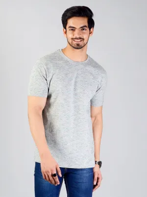 Flint Grey Printed Slim Fit T-shirt | JadeBlue