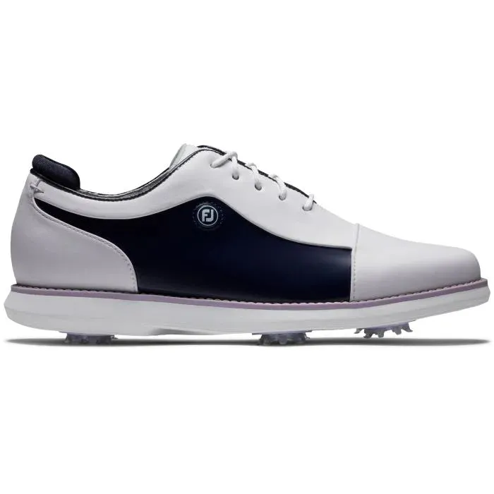 FootJoy 2024 Women's Traditions Golf Shoe- White/Navy/Purple