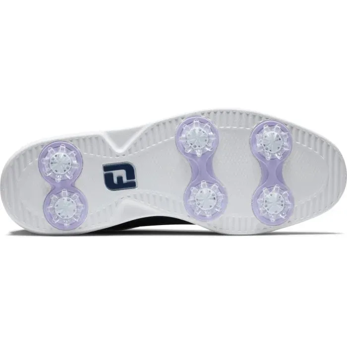 FootJoy 2024 Women's Traditions Golf Shoe- White/Navy/Purple