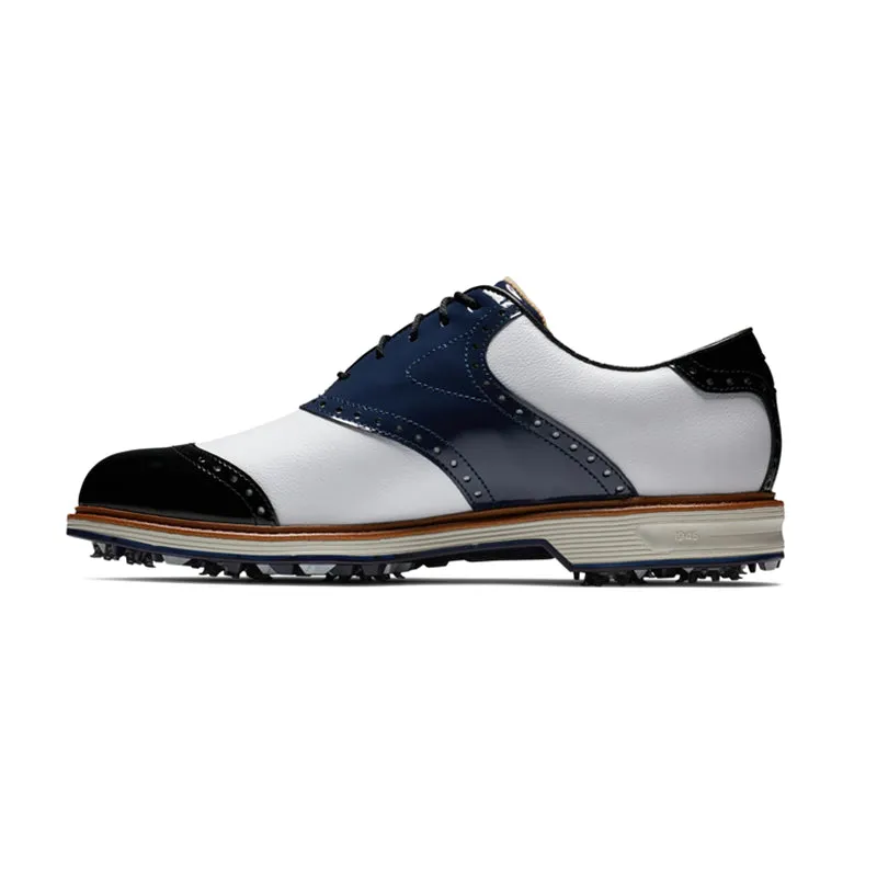 FOOTJOY Premiere Wilcox Men's Spiked Shoes (White/Navy)