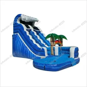 Forest Adventure Inflatable Water Slide And Pool , Bouncy Double Water Slide