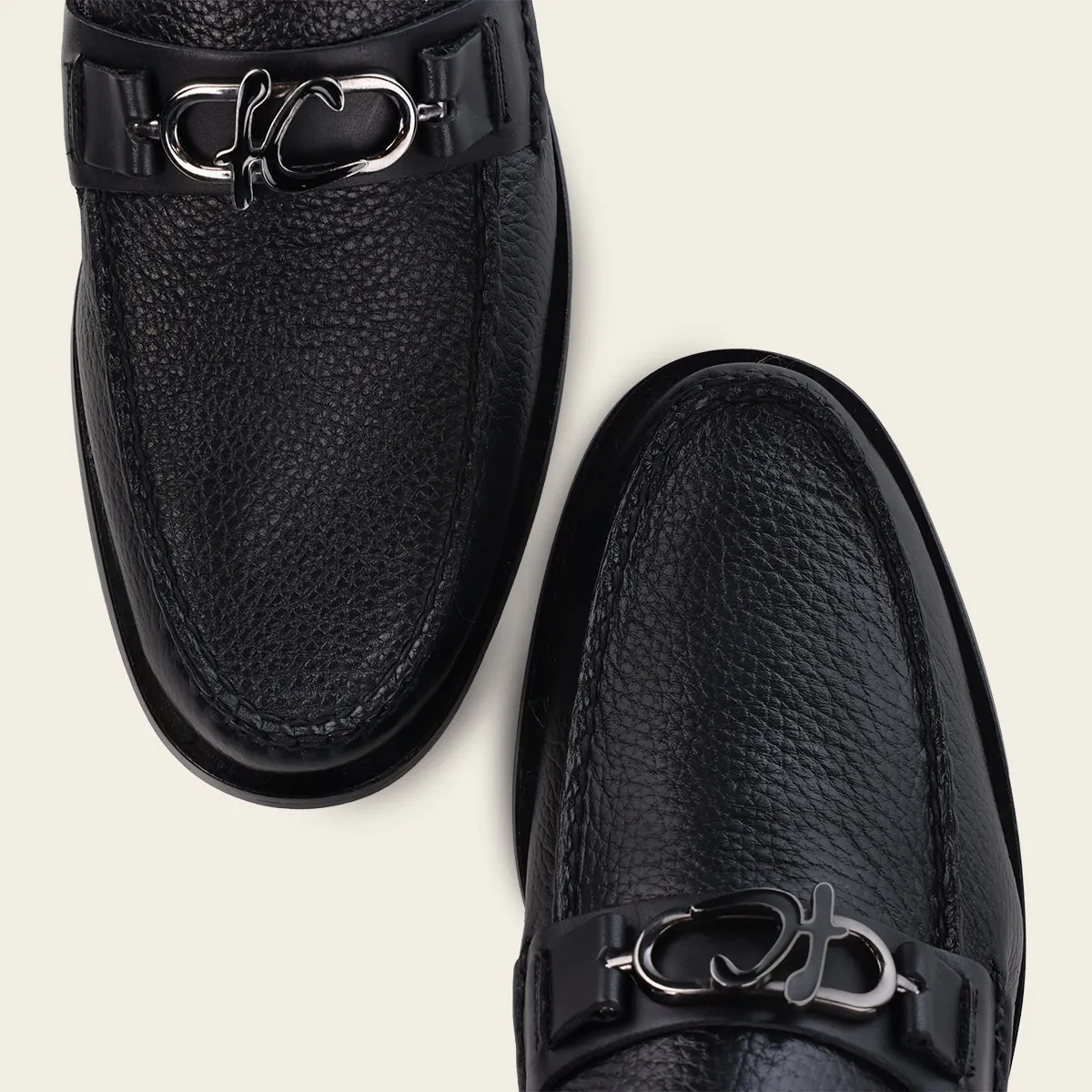 Formal deer black mocasin shoe