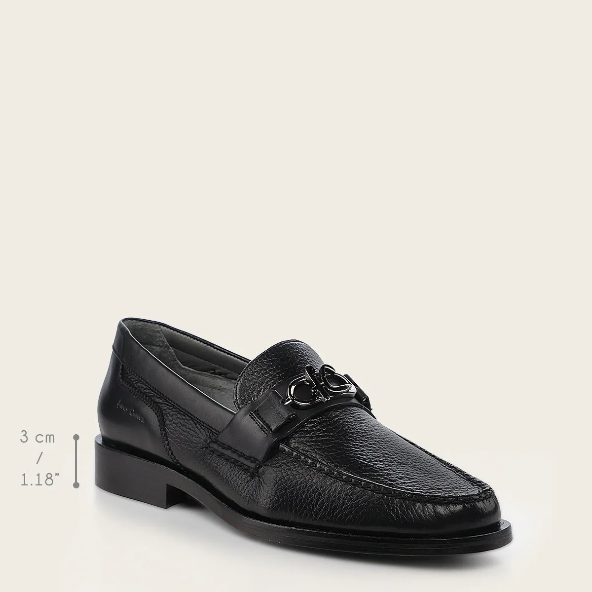 Formal deer black mocasin shoe