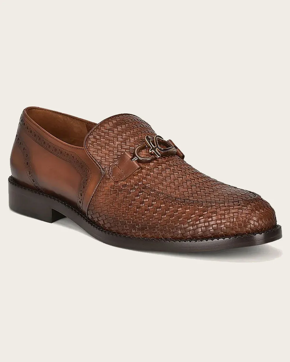 Formal honey mocasin shoe