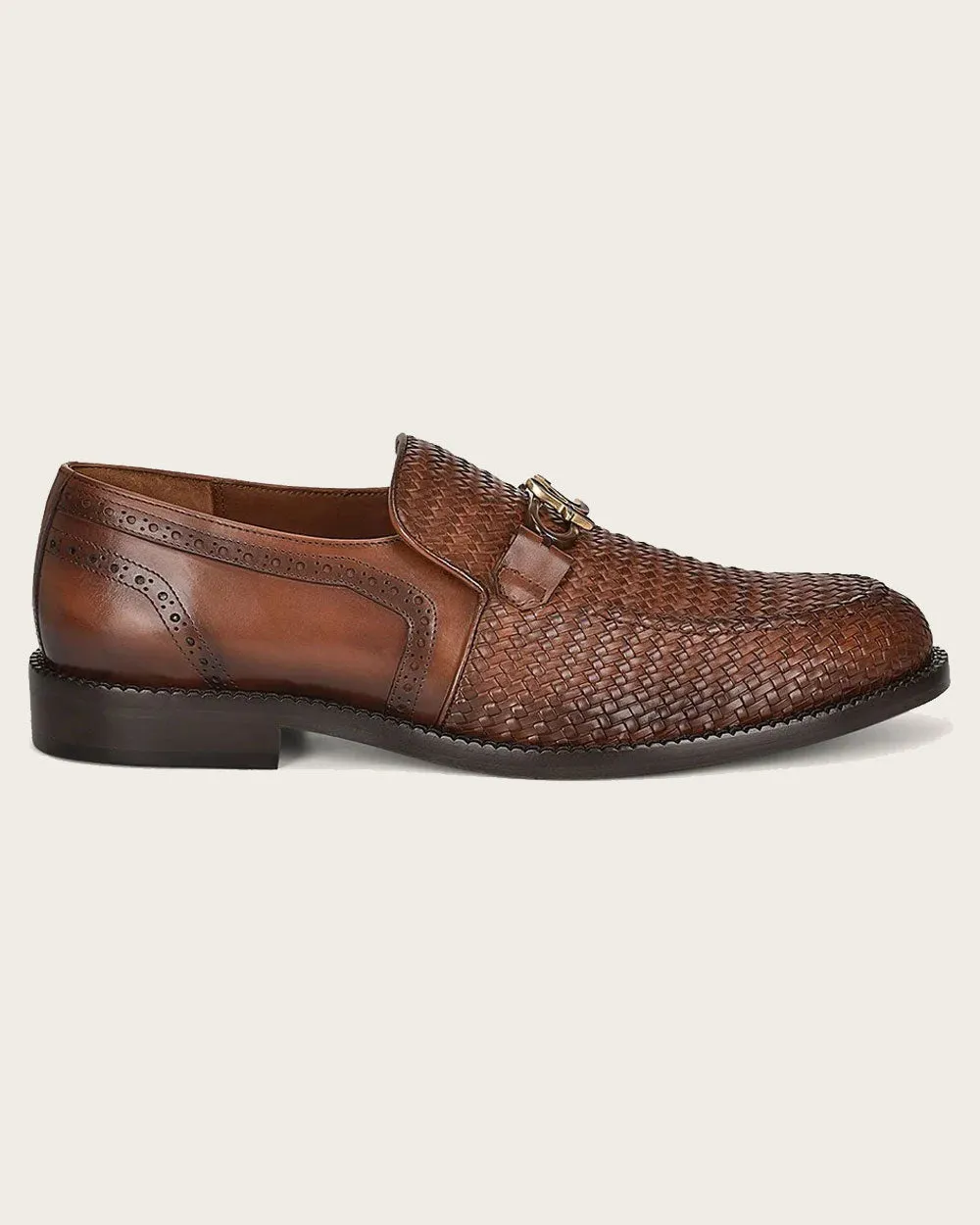 Formal honey mocasin shoe