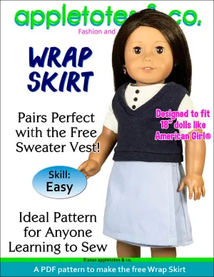 Free Wrap Skirt Sewing Pattern for 18 Inch Dolls