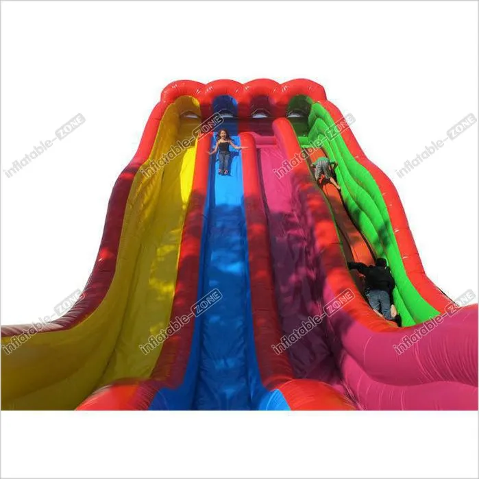 Funny Outdoor Inflatable Dry Slides , Colorful Blow Up Pool Slides For Inground Pools