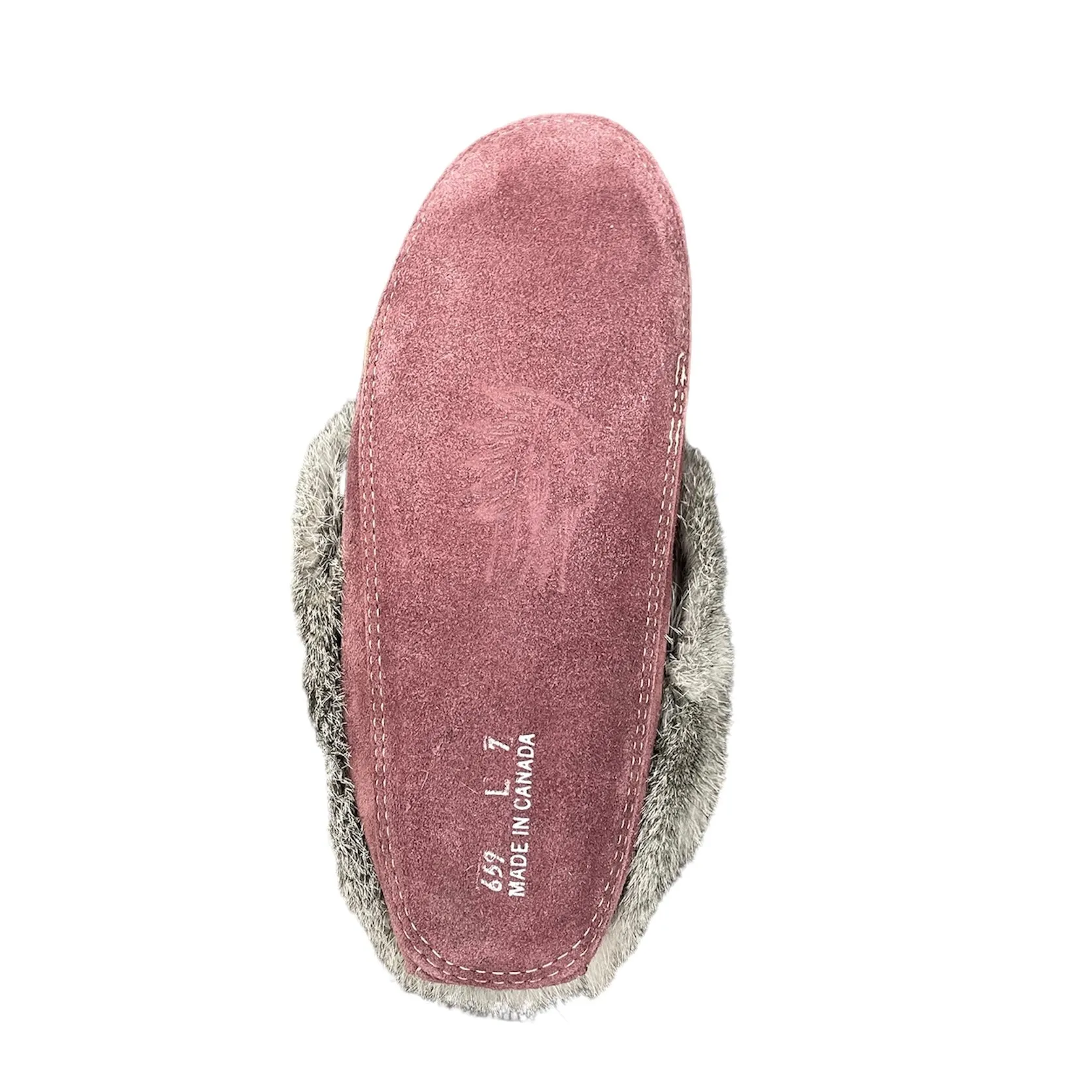 Fur Moccasin - Plum Suede