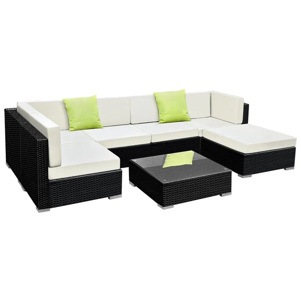 Gardeon 7PC Sofa Set with Storage Cover Outdoor Furniture Wicker