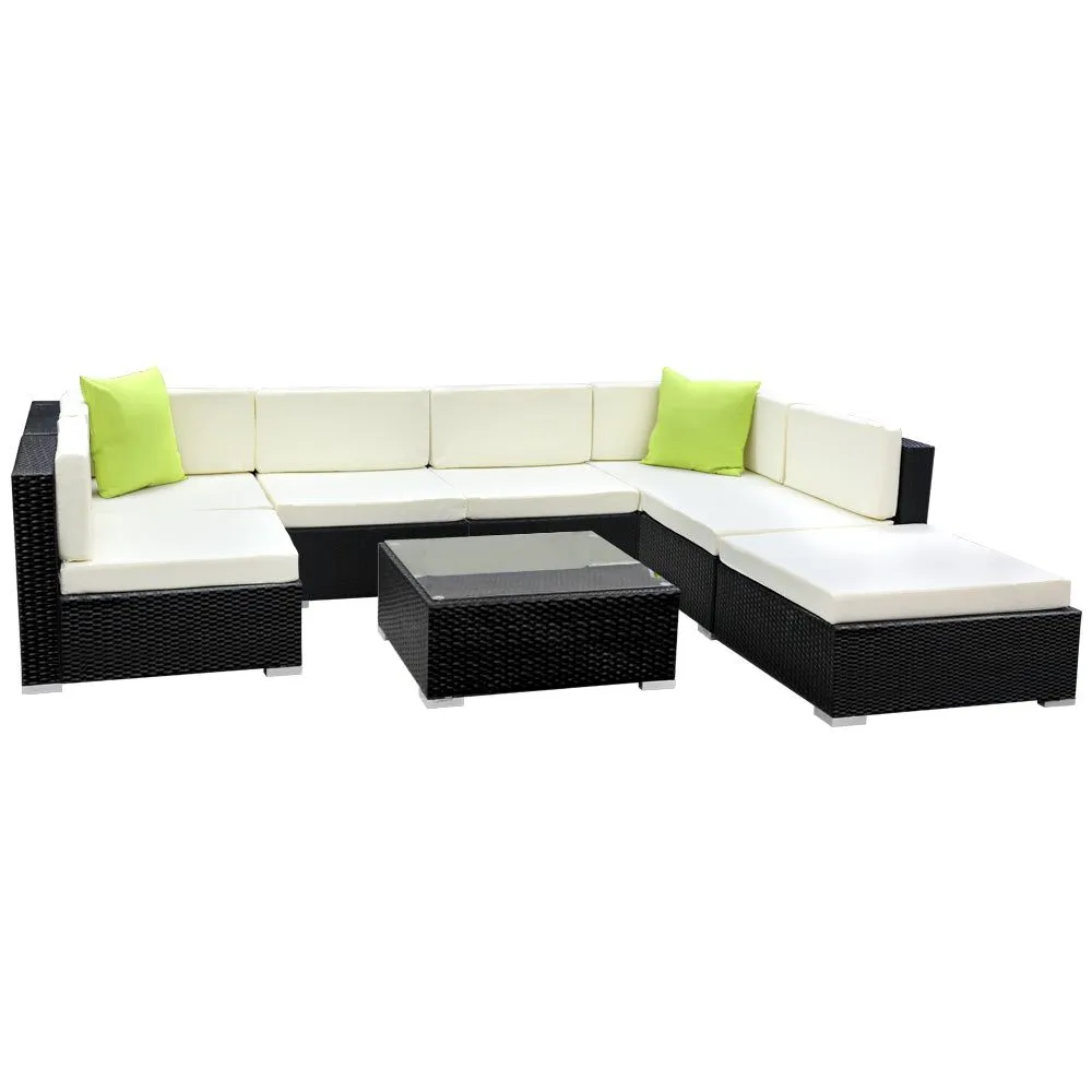 Gardeon 8PC Sofa Set with Storage Cover Outdoor Furniture Wicker