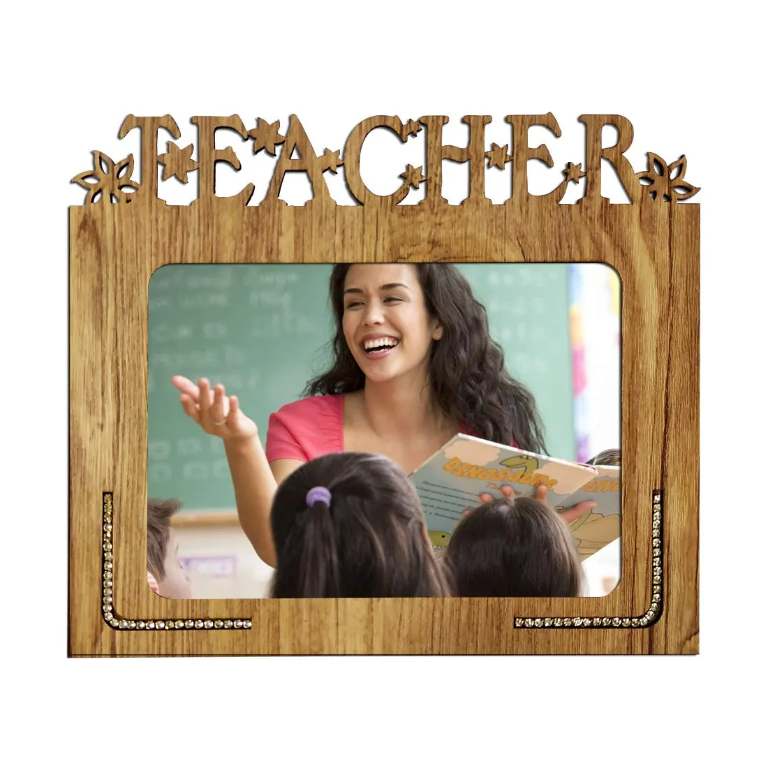 Generic Xpression Decor Decorative Teacher Hand Crafted Wooden Table Photo Frame 5x7, Multicolour, Medium