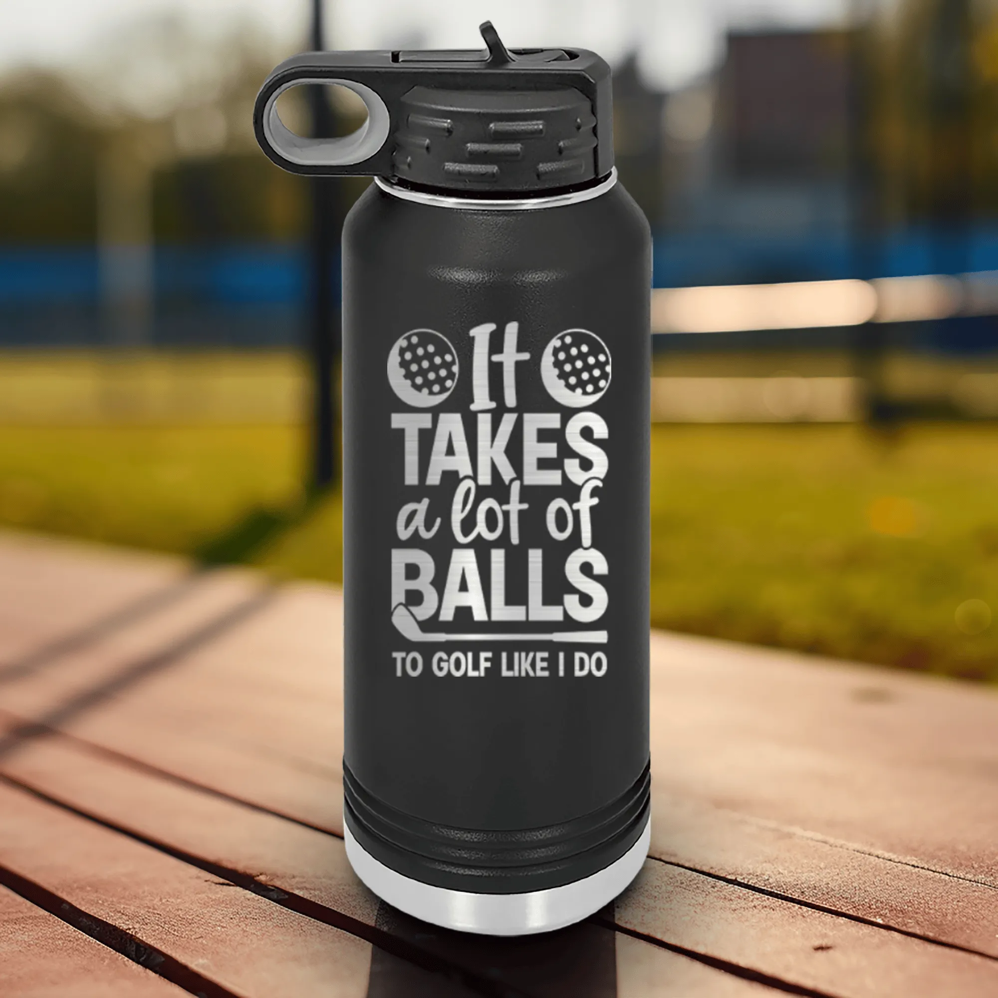 Golfing Takes Balls Water Bottle