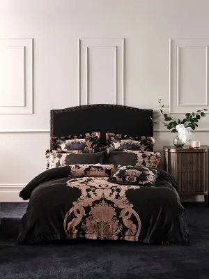 GRACE BY LINEN HOUSE DIONISIA BLACK QUILT COVER SET