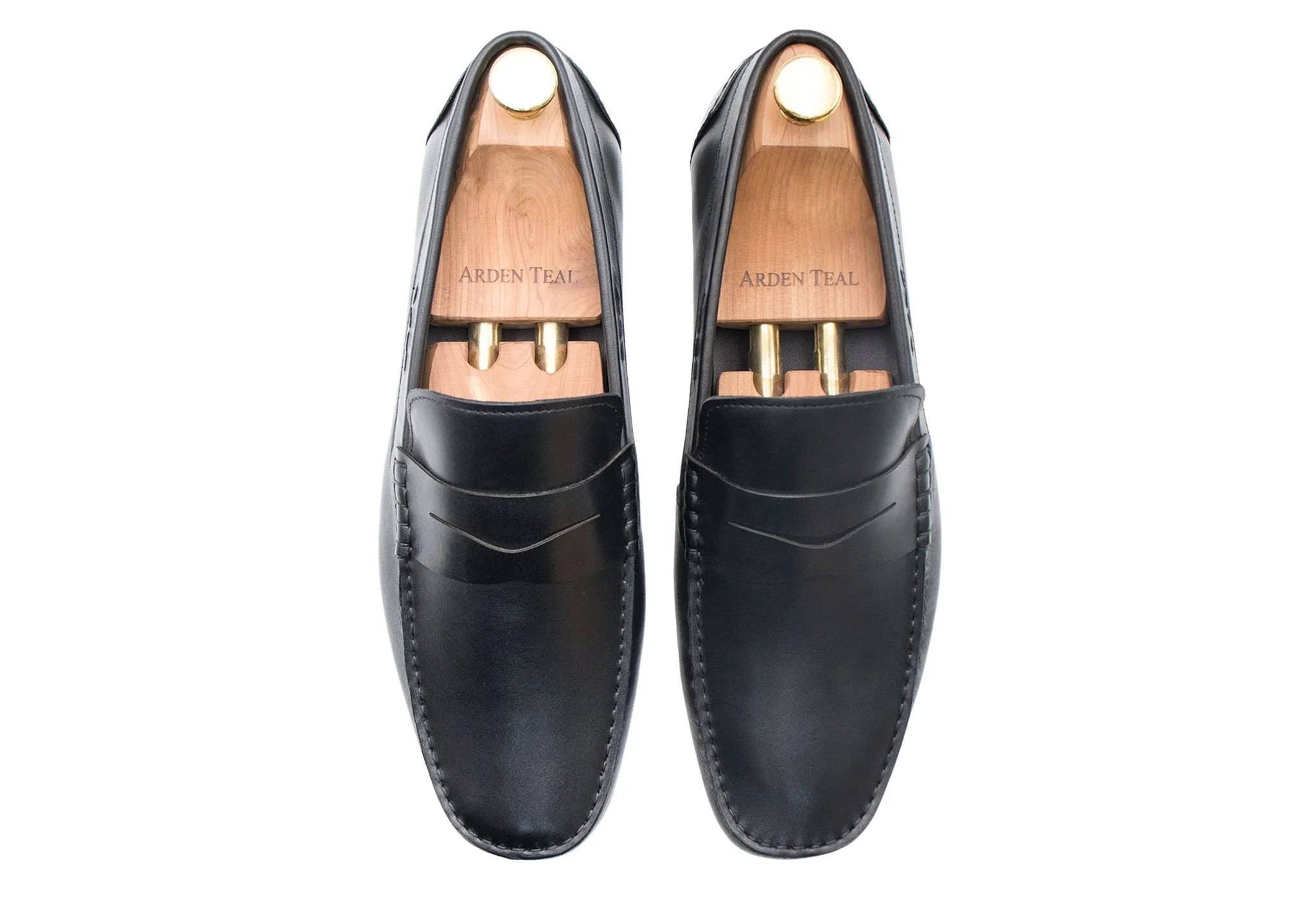 Gregores Black Penny Moccasins