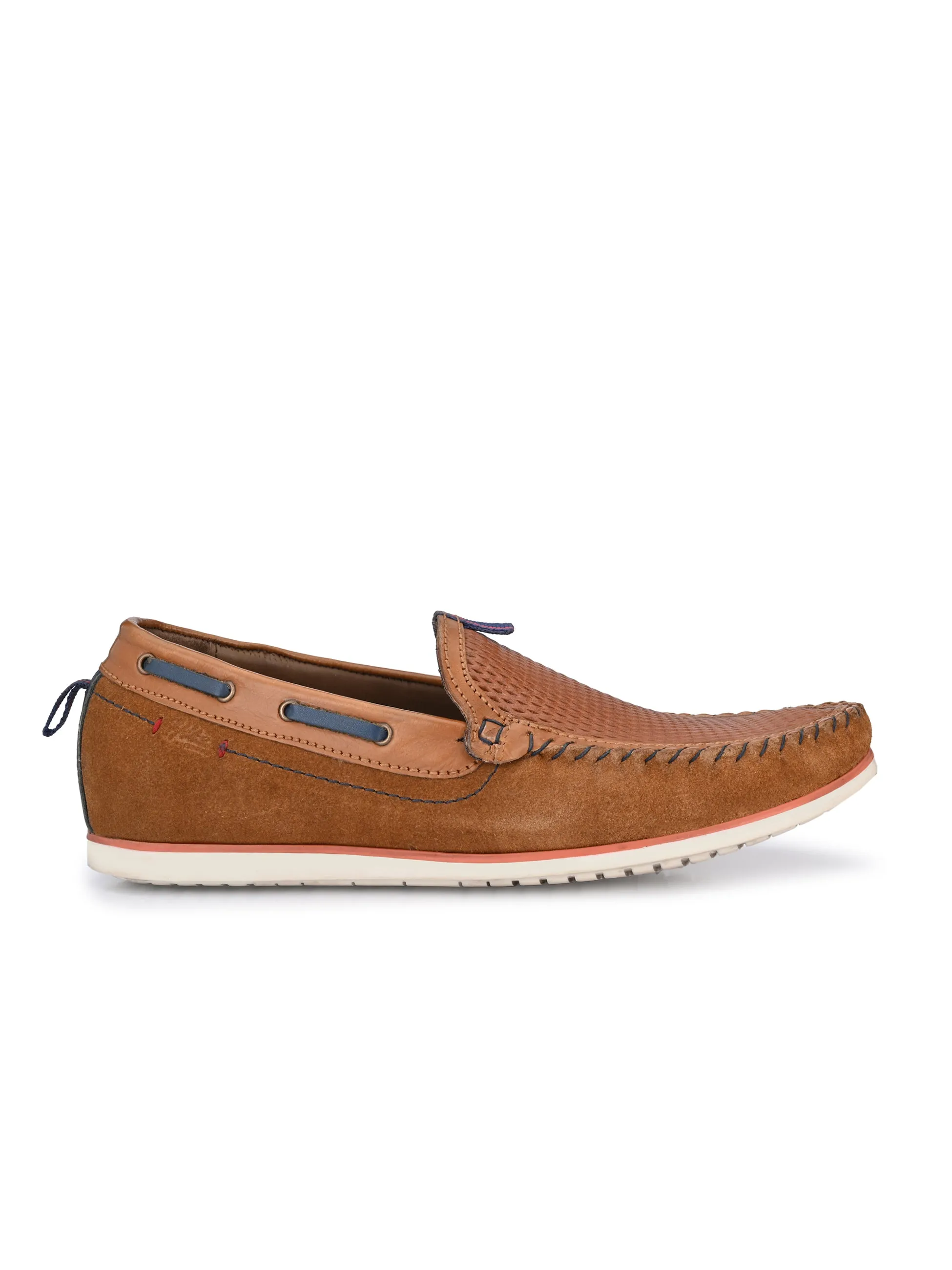 Hitz Men's Tan Leather Moccasins Loafers