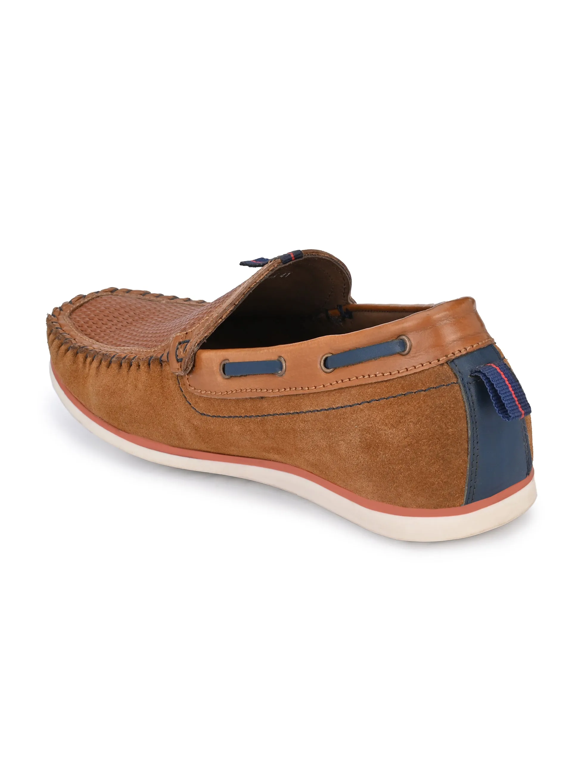 Hitz Men's Tan Leather Moccasins Loafers