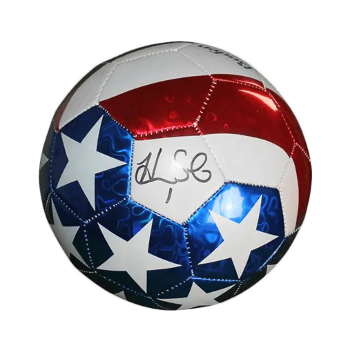 Hope Solo Autographed USA Flag Soccer Ball JSA