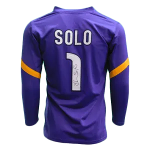 Hope Solo Autographed USA Soccer Goalie Purple Jersey (JSA)