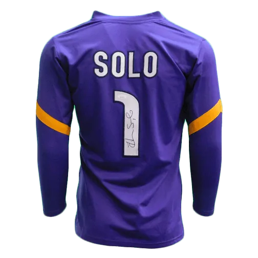 Hope Solo Autographed USA Soccer Goalie Purple Jersey (JSA)