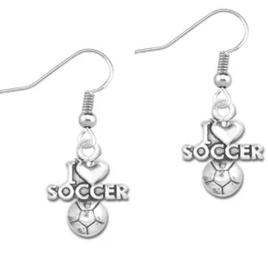 I Love Soccer Earrings