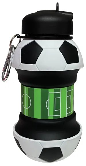 Iscream Soccer Silicone Collapsible Water Bottle