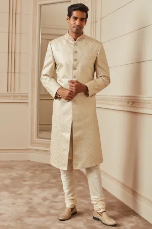 Ivory Zari Brocade Sherwani