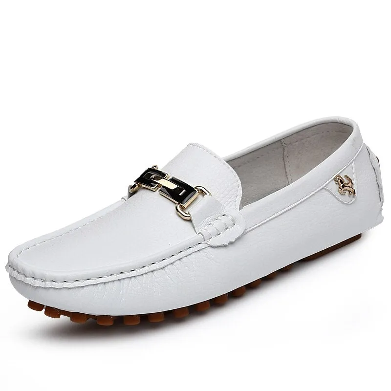 Jinquedai White Loafers for Men Size 48 Slip on Shoes Driving Flats Casual Moccasins for Men Comfy Male Loafers