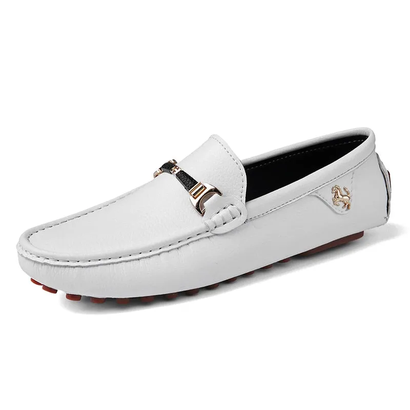 Jinquedai White Loafers for Men Size 48 Slip on Shoes Driving Flats Casual Moccasins for Men Comfy Male Loafers