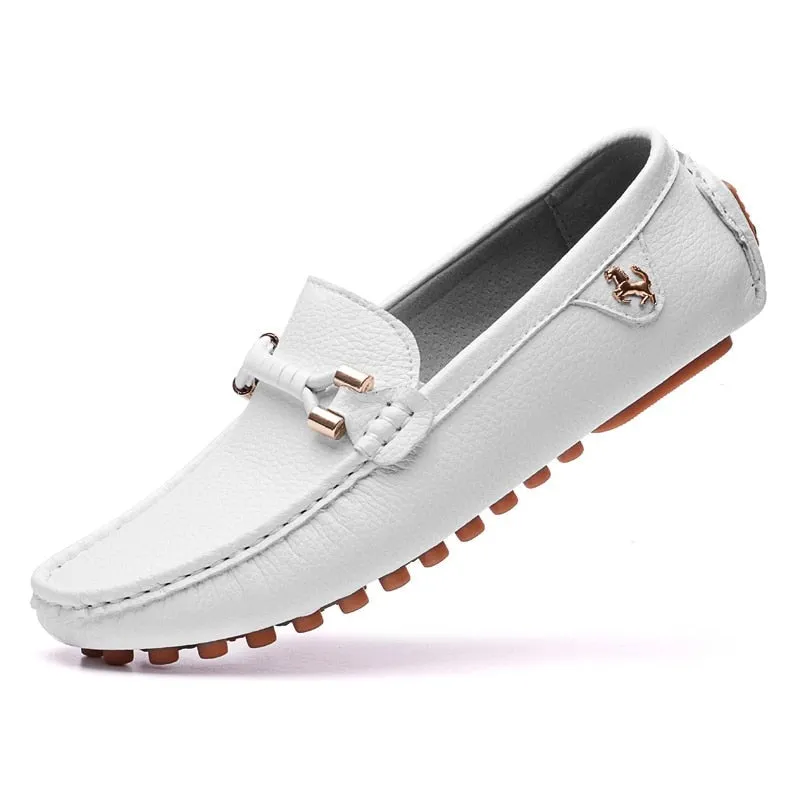 Jinquedai White Loafers for Men Size 48 Slip on Shoes Driving Flats Casual Moccasins for Men Comfy Male Loafers