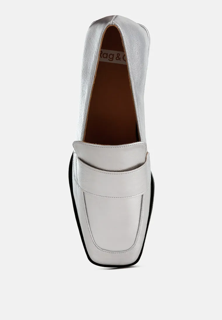 Jongs Metallic Penny Loafers