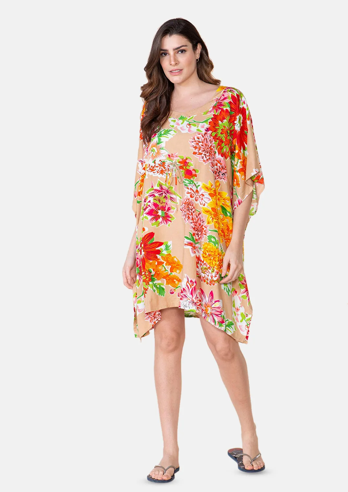 Kaftan With Drawstring Tie