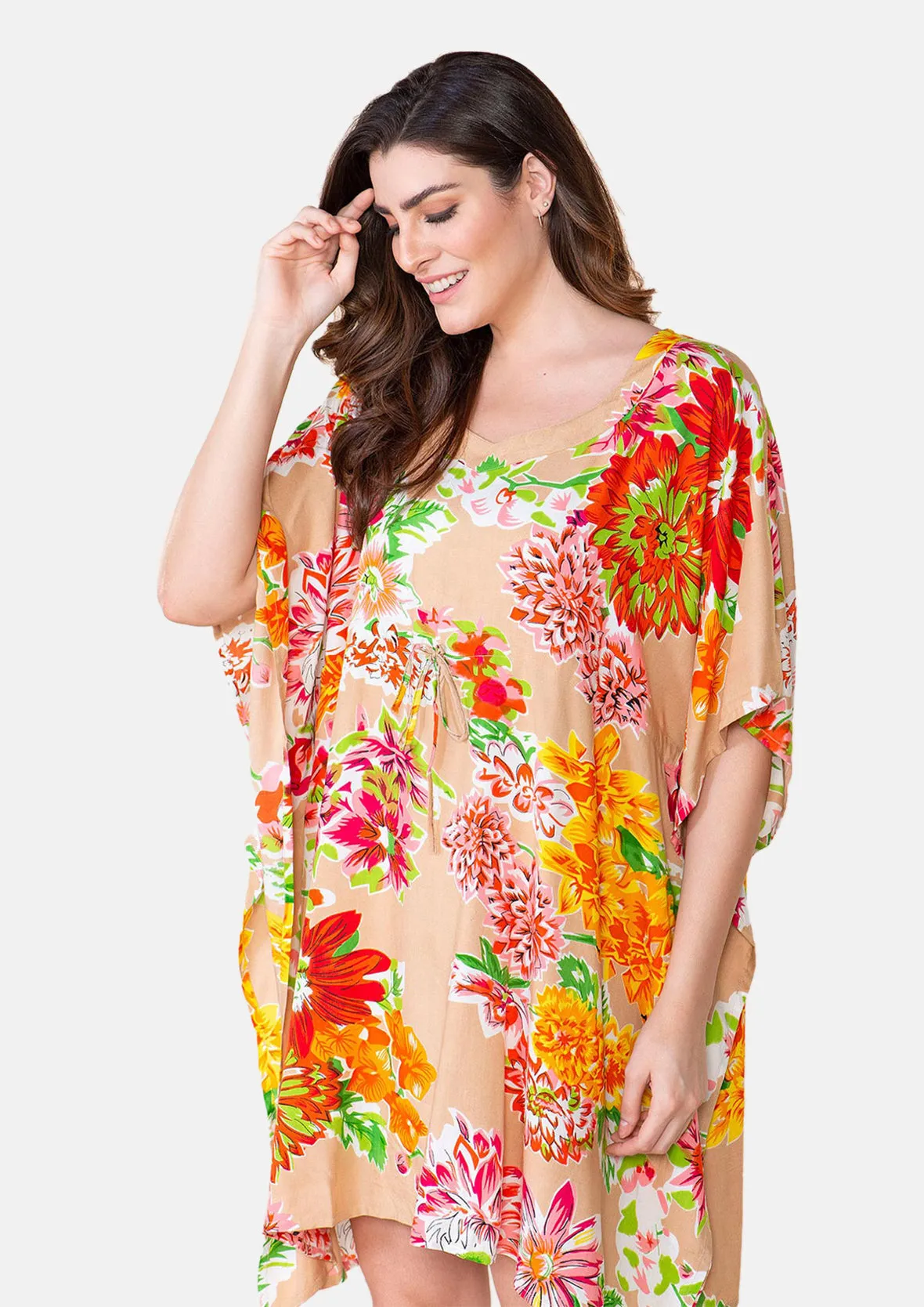 Kaftan With Drawstring Tie