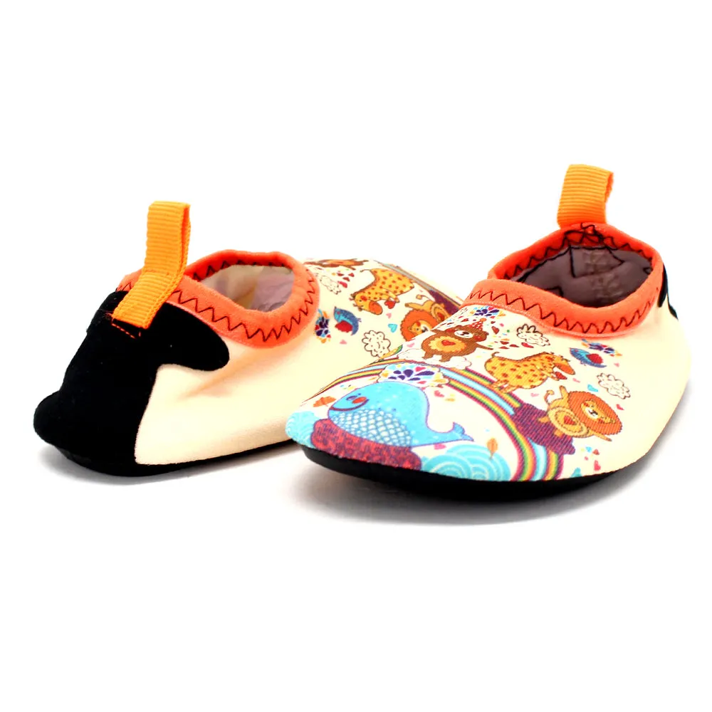 Kid's Girl Animal Print Water Shoes,Beige