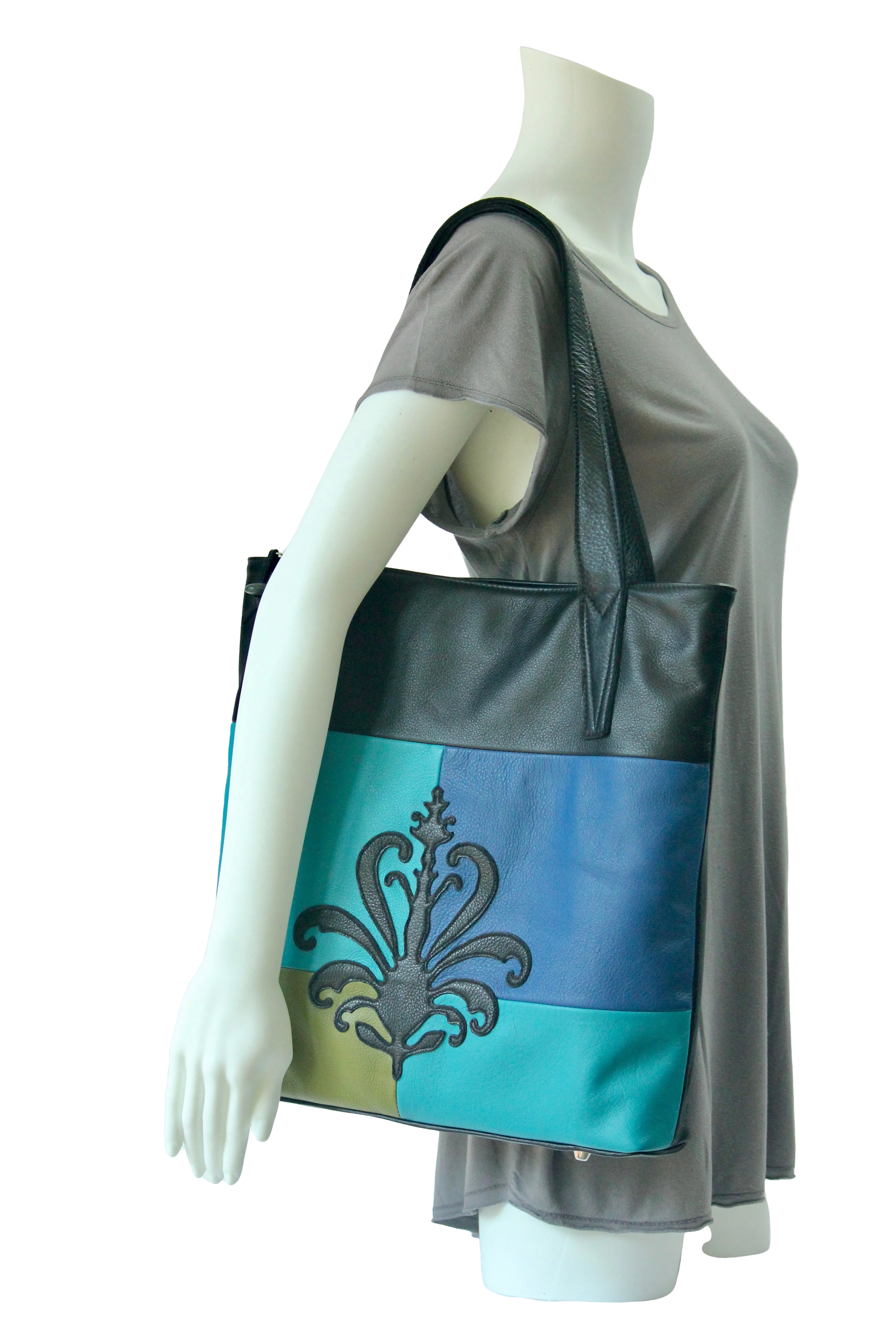 Large Siena Tote Bag - Spacious Genuine Leather Bag With Zippered Closure